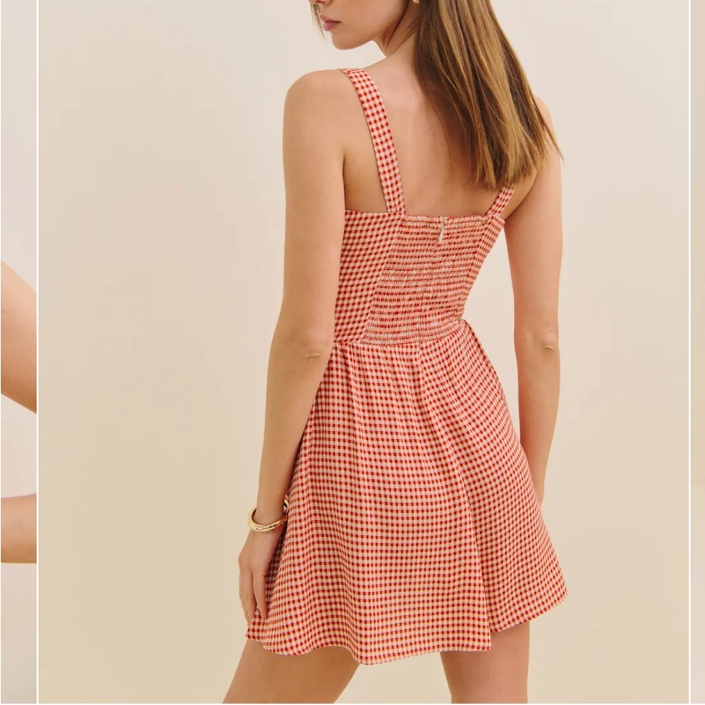 Reformation Red Gingham Mini Dress - Picture 4 of 8